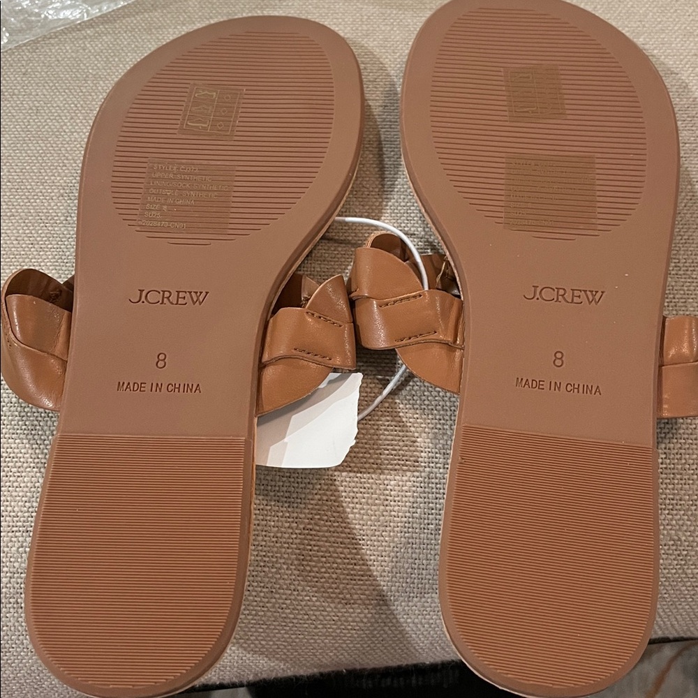 J. Crew Brown Twist Flip Flops/NWT/8M - Picture 6 of 10